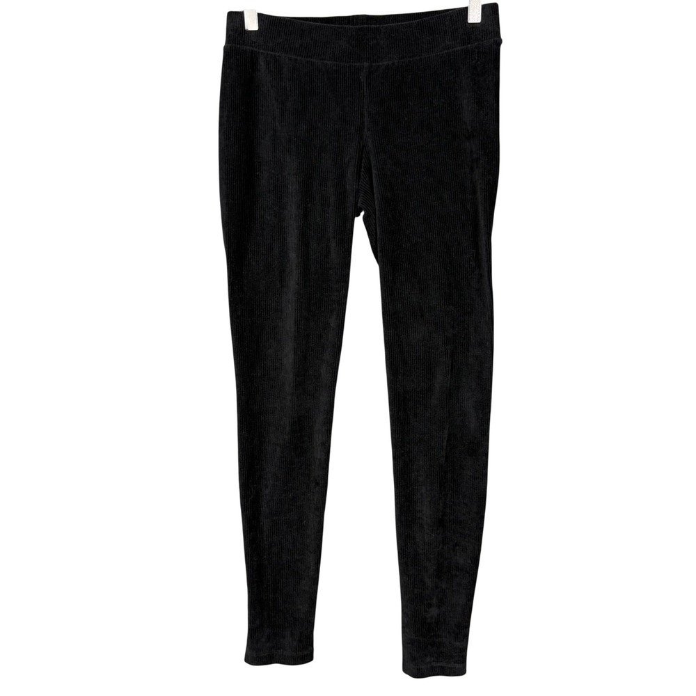 Vince Leggings Womens Medium‎ Black Corduroy Ribbed Pants Cotton Stretch Blend